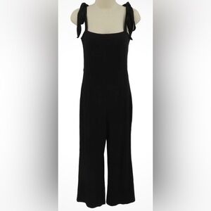 Reformation Jeans Black Ribbed Square Neck Jumpsuit One Piece size small. EUC